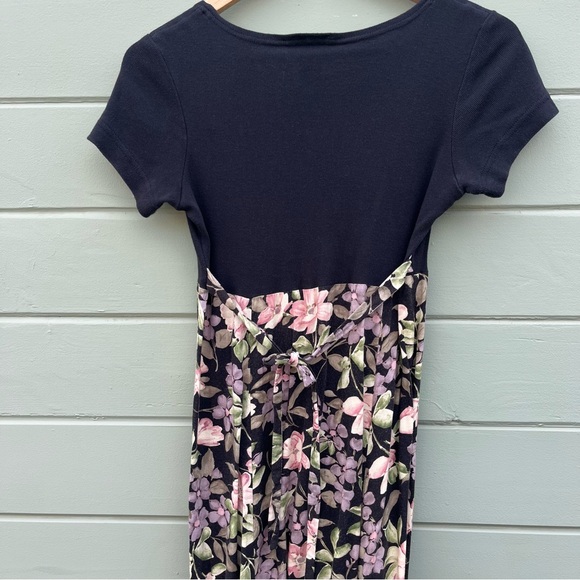 Vintage S Laura Tyler Maxi dress black floral 90s - Picture 6 of 8